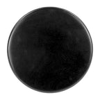 Table d'appoint ronde noire à piédestal, bois de manguier massif, aucun assemblage requis