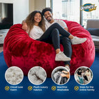 Fauteuil poire oversized en suédine bleue de 1,80 m, avec rembourrage en mousse, 1 à 2 places