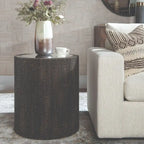 Table d'appoint ronde noire avec plateau miroir, aucun assemblage requis