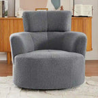 Fauteuil d'appoint pivotant à 360° en polaire berbère vert / jaune / crème / gris avec appuie-tête réglable, 1 place