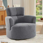 Fauteuil d'appoint pivotant à 360° en polaire berbère vert / jaune / crème / gris avec appuie-tête réglable, 1 place