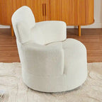 Fauteuil d'appoint pivotant à 360° en polaire berbère vert / jaune / crème / gris avec appuie-tête réglable, 1 place