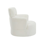 Fauteuil d'appoint pivotant à 360° en polaire berbère vert / jaune / crème / gris avec appuie-tête réglable, 1 place