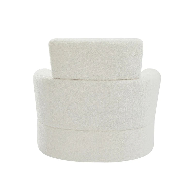 Fauteuil d'appoint pivotant à 360° en polaire berbère vert / jaune / crème / gris avec appuie-tête réglable, 1 place