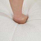 Fauteuil d'appoint pivotant à 360° en polaire berbère vert / jaune / crème / gris avec appuie-tête réglable, 1 place