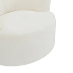 Fauteuil d'appoint pivotant à 360° en polaire berbère vert / jaune / crème / gris avec appuie-tête réglable, 1 place