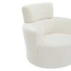 Fauteuil d'appoint pivotant à 360° en polaire berbère vert / jaune / crème / gris avec appuie-tête réglable, 1 place
