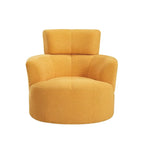 Fauteuil d'appoint pivotant à 360° en polaire berbère vert / jaune / crème / gris avec appuie-tête réglable, 1 place