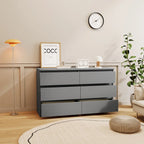 Commode à 6 tiroirs en MDF vert/gris/blanc/rose avec revêtement décoratif, montage par 1 personne