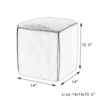 Repose-pieds/pouf rond en velours bleu / bleu clair / gris foncé / gris clair, pour 1 personne