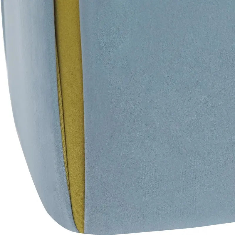 Repose-pieds/pouf rond en velours bleu / bleu clair / gris foncé / gris clair, pour 1 personne