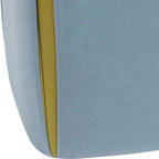 Repose-pieds/pouf rond en velours bleu / bleu clair / gris foncé / gris clair, pour 1 personne