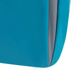 Repose-pieds/pouf rond en velours bleu / bleu clair / gris foncé / gris clair, pour 1 personne