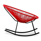 Fauteuil à bascule monoplace en corde vinyle multicolore avec cadre en métal noir