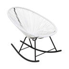 Fauteuil à bascule monoplace en corde vinyle multicolore avec cadre en métal noir