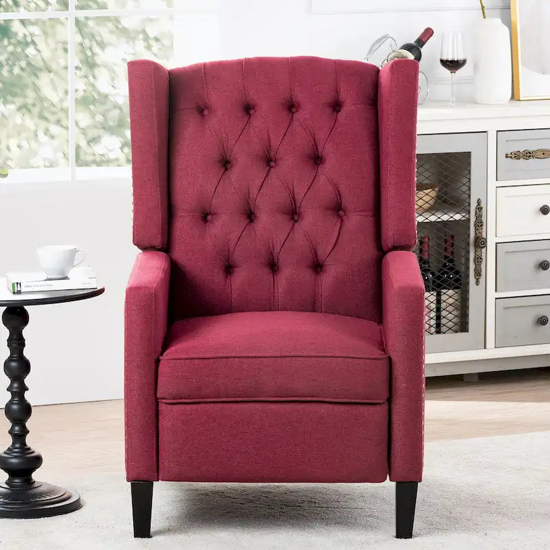 Fauteuil inclinable manuel en tissu (rouge lie-de-vin / beige / noir / gris / bleu) avec position chaise longue, 1 place