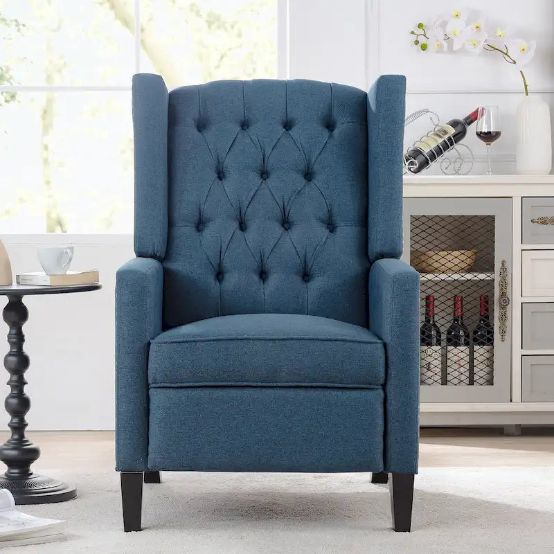 Fauteuil inclinable manuel en tissu (rouge lie-de-vin / beige / noir / gris / bleu) avec position chaise longue, 1 place