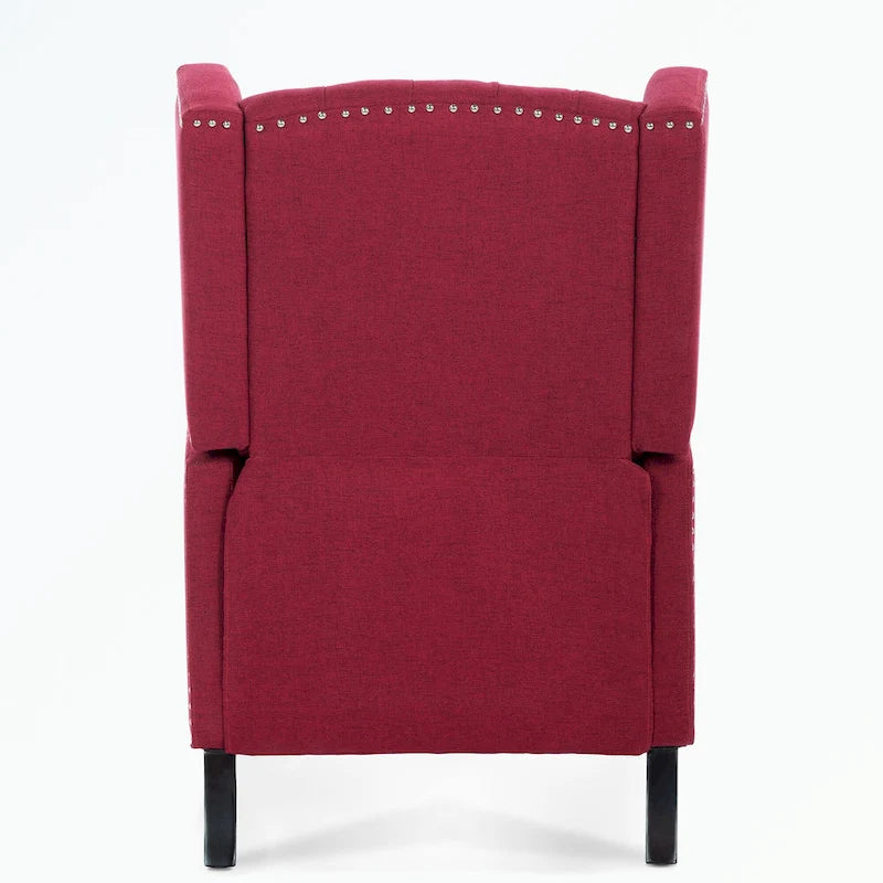 Fauteuil inclinable manuel en tissu (rouge lie-de-vin / beige / noir / gris / bleu) avec position chaise longue, 1 place