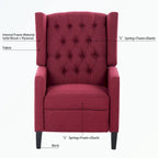 Fauteuil inclinable manuel en tissu (rouge lie-de-vin / beige / noir / gris / bleu) avec position chaise longue, 1 place
