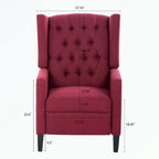 Fauteuil inclinable manuel en tissu (rouge lie-de-vin / beige / noir / gris / bleu) avec position chaise longue, 1 place