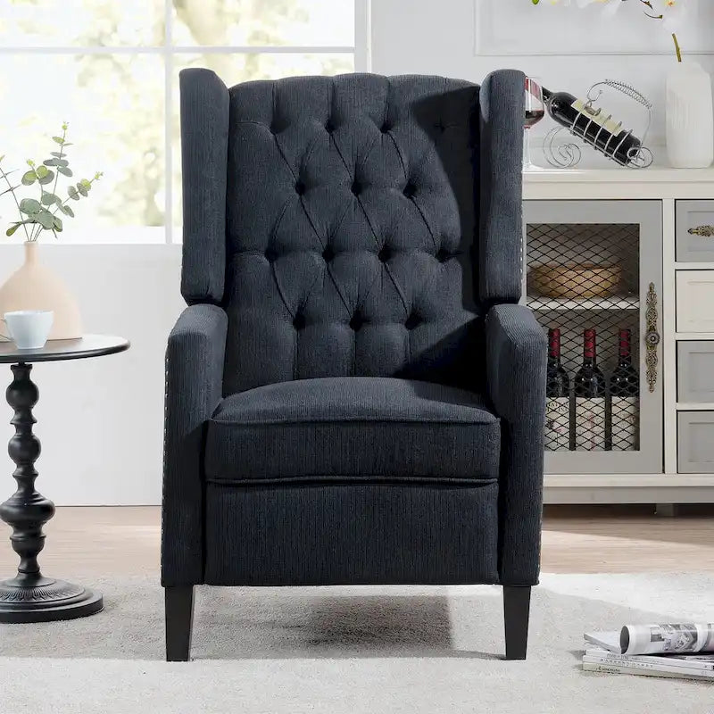 Fauteuil inclinable manuel en tissu (rouge lie-de-vin / beige / noir / gris / bleu) avec position chaise longue, 1 place