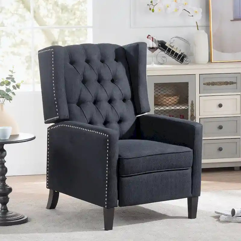 Fauteuil inclinable manuel en tissu (rouge lie-de-vin / beige / noir / gris / bleu) avec position chaise longue, 1 place