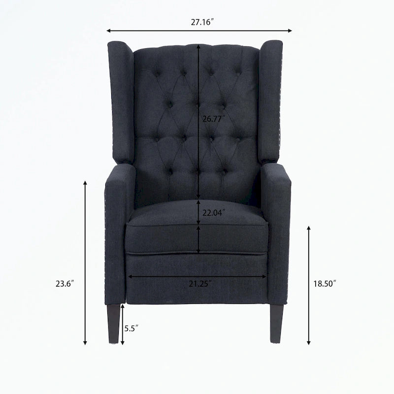 Fauteuil inclinable manuel en tissu (rouge lie-de-vin / beige / noir / gris / bleu) avec position chaise longue, 1 place