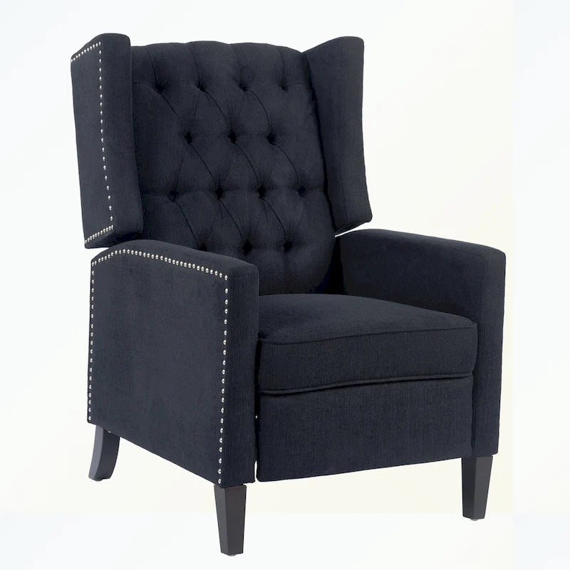 Fauteuil inclinable manuel en tissu (rouge lie-de-vin / beige / noir / gris / bleu) avec position chaise longue, 1 place
