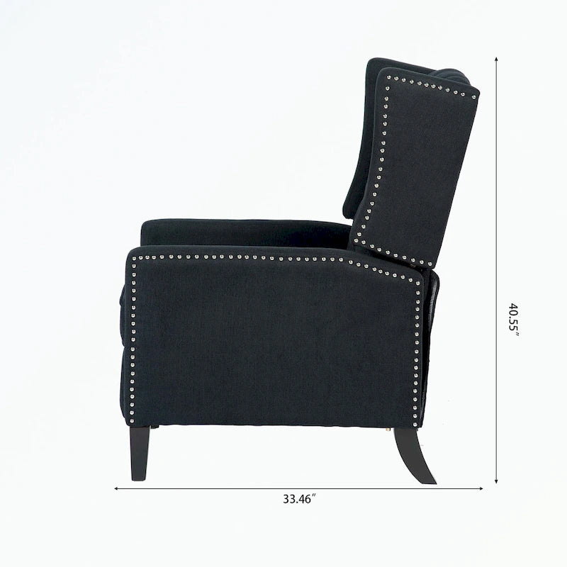 Fauteuil inclinable manuel en tissu (rouge lie-de-vin / beige / noir / gris / bleu) avec position chaise longue, 1 place