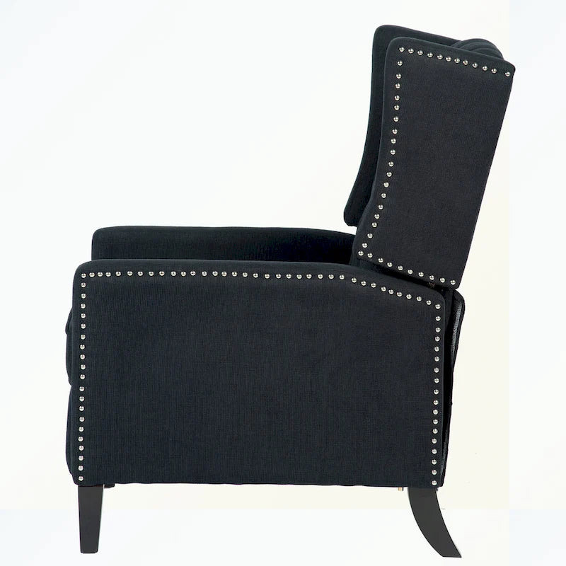 Fauteuil inclinable manuel en tissu (rouge lie-de-vin / beige / noir / gris / bleu) avec position chaise longue, 1 place
