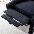 Fauteuil inclinable manuel en tissu (rouge lie-de-vin / beige / noir / gris / bleu) avec position chaise longue, 1 place