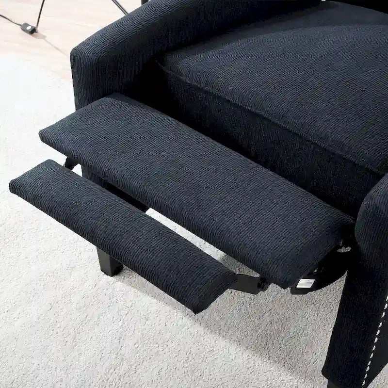 Fauteuil inclinable manuel en tissu (rouge lie-de-vin / beige / noir / gris / bleu) avec position chaise longue, 1 place