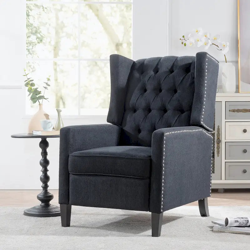 Fauteuil inclinable manuel en tissu (rouge lie-de-vin / beige / noir / gris / bleu) avec position chaise longue, 1 place