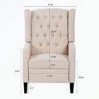 Fauteuil inclinable manuel en tissu (rouge lie-de-vin / beige / noir / gris / bleu) avec position chaise longue, 1 place