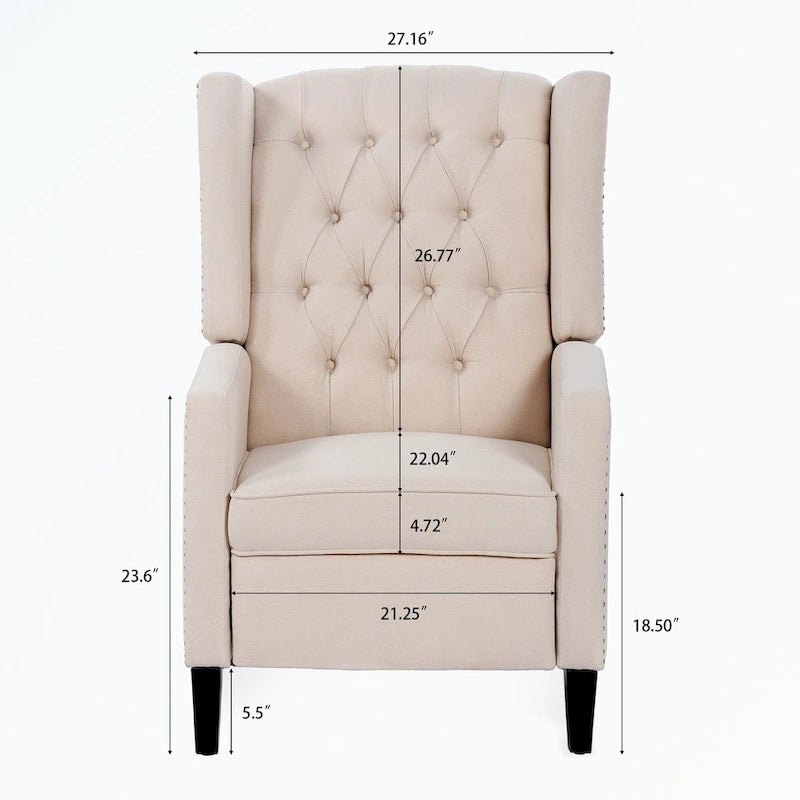 Fauteuil inclinable manuel en tissu (rouge lie-de-vin / beige / noir / gris / bleu) avec position chaise longue, 1 place