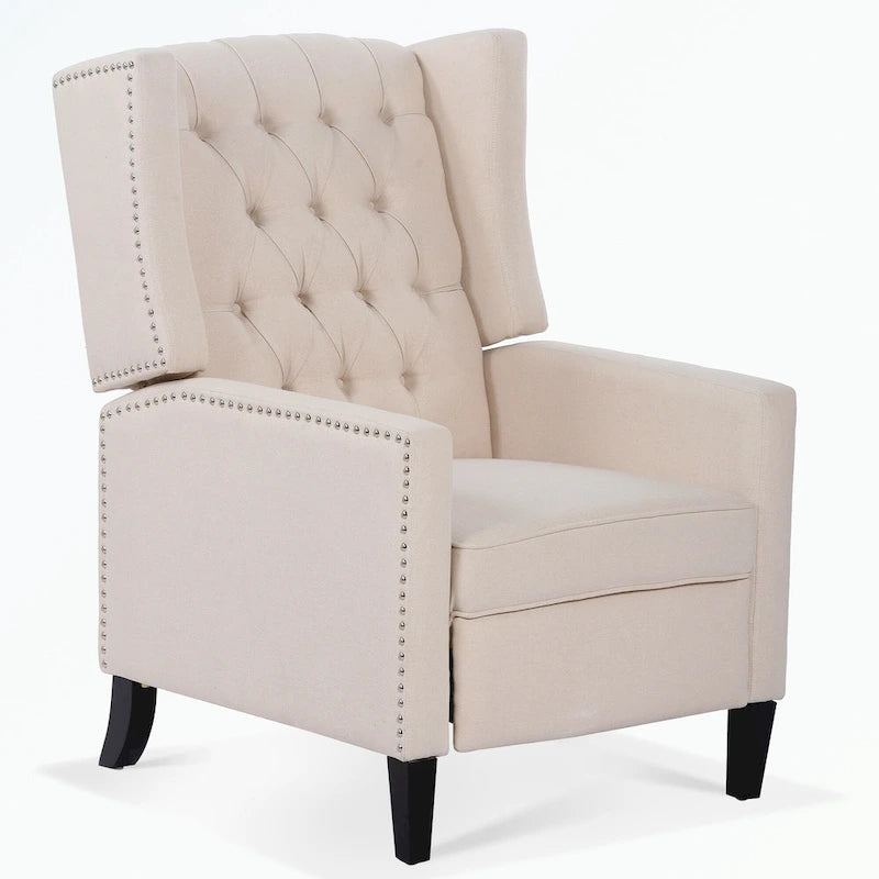 Fauteuil inclinable manuel en tissu (rouge lie-de-vin / beige / noir / gris / bleu) avec position chaise longue, 1 place
