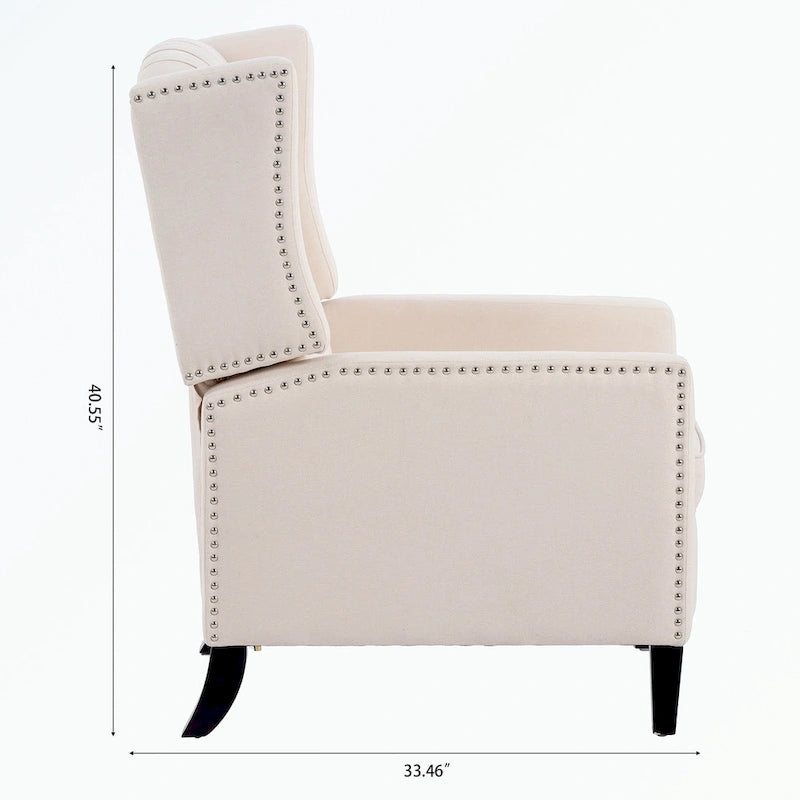 Fauteuil inclinable manuel en tissu (rouge lie-de-vin / beige / noir / gris / bleu) avec position chaise longue, 1 place