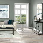 Table d'appoint ronde en bronze noirci avec plateau en MDF, assemblage par 1 personne