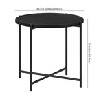 Table d'appoint ronde en bronze noirci avec plateau en MDF, assemblage par 1 personne