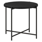Table d'appoint ronde en bronze noirci avec plateau en MDF, assemblage par 1 personne