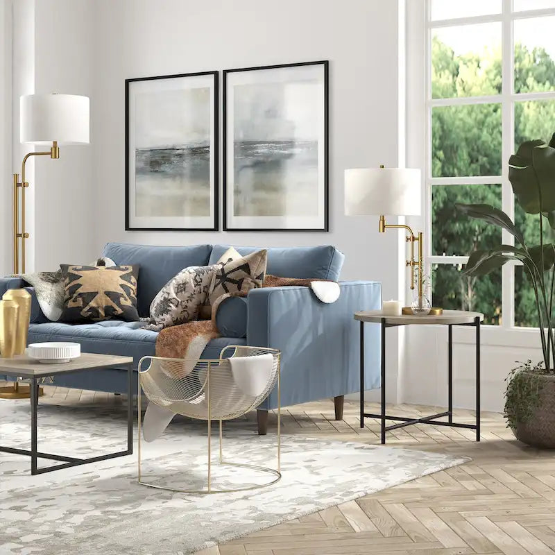 Table d'appoint ronde en bronze noirci avec plateau en MDF, assemblage par 1 personne