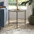 Table d'appoint ronde en bronze noirci avec plateau en MDF, assemblage par 1 personne