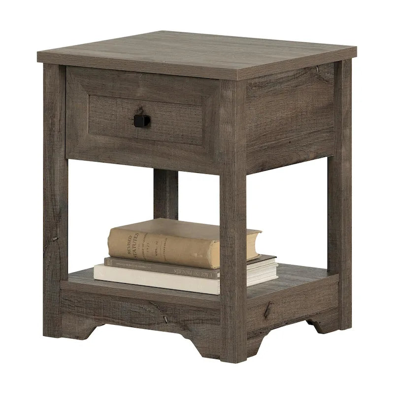 Table d'appoint de style shaker avec tiroir et étagère inférieure, montage par 1 personne