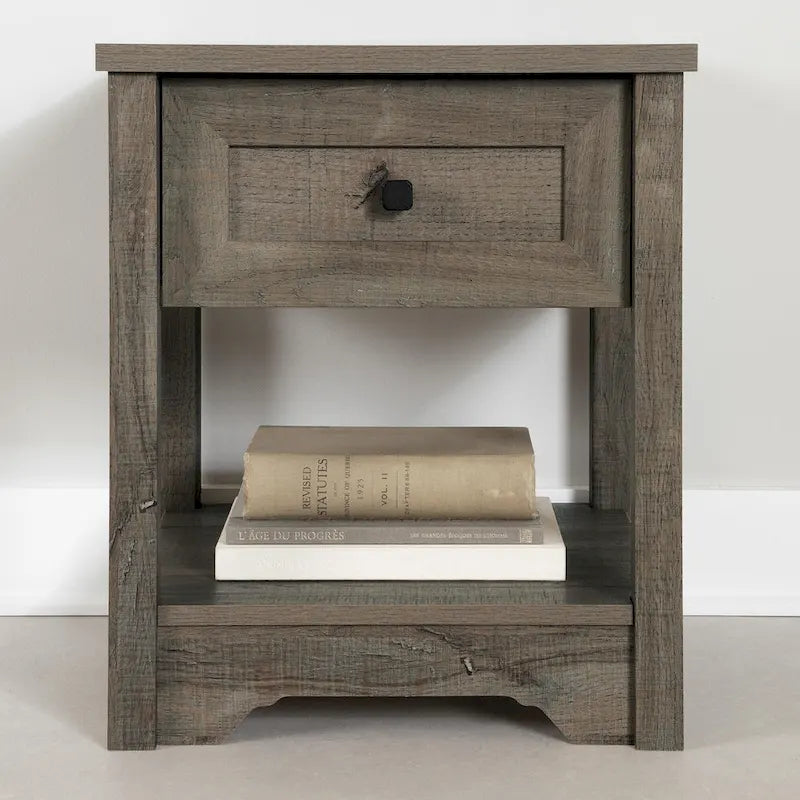 Table d'appoint de style shaker avec tiroir et étagère inférieure, montage par 1 personne