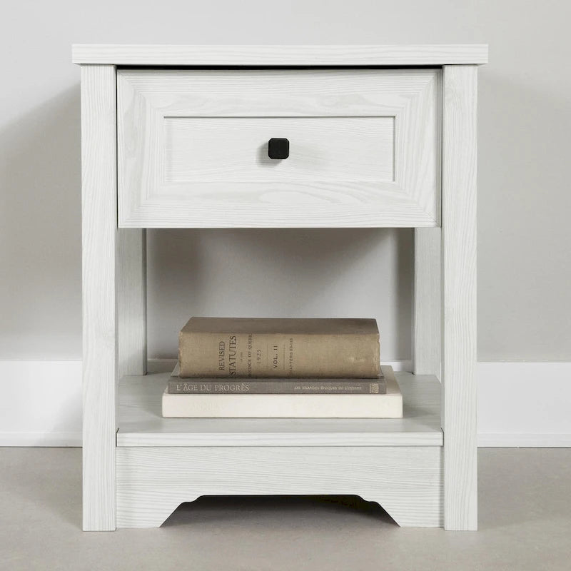Table d'appoint de style shaker avec tiroir et étagère inférieure, montage par 1 personne