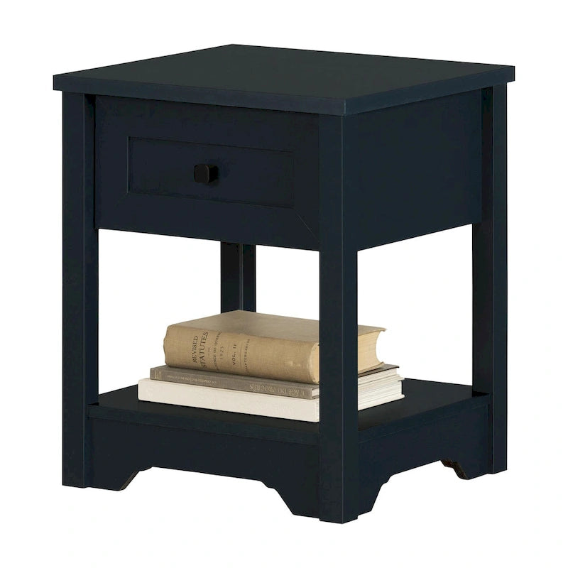 Table d'appoint de style shaker avec tiroir et étagère inférieure, montage par 1 personne