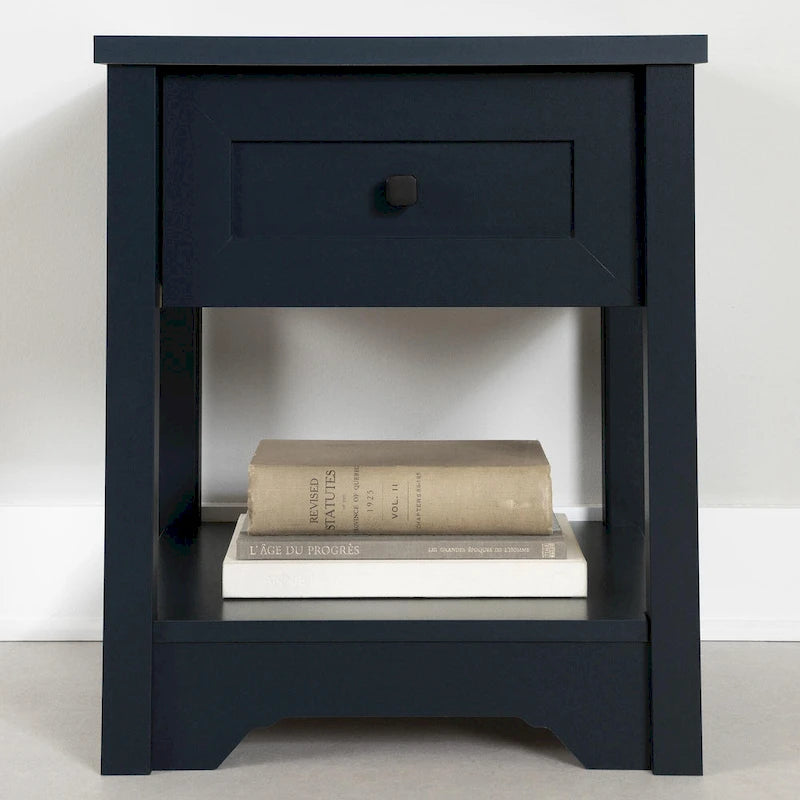 Table d'appoint de style shaker avec tiroir et étagère inférieure, montage par 1 personne