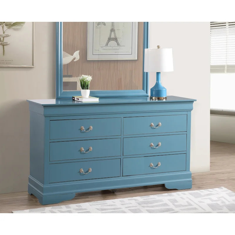 Commode de chambre en placage de bois multicolore avec tiroirs à queue d'aronde et glissières métalliques, assemblage par 1 personne