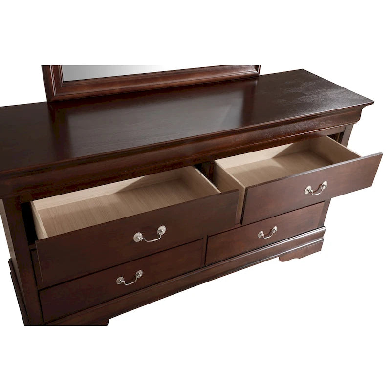 Commode de chambre en placage de bois multicolore avec tiroirs à queue d'aronde et glissières métalliques, assemblage par 1 personne