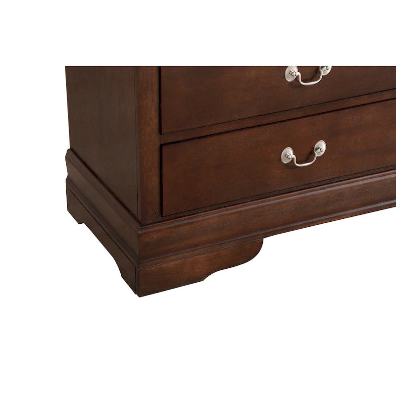 Commode de chambre en placage de bois multicolore avec tiroirs à queue d'aronde et glissières métalliques, assemblage par 1 personne